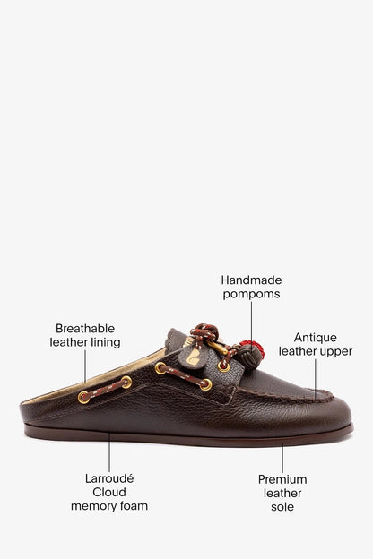 Cyprus Mule Brown Leather - Larroude