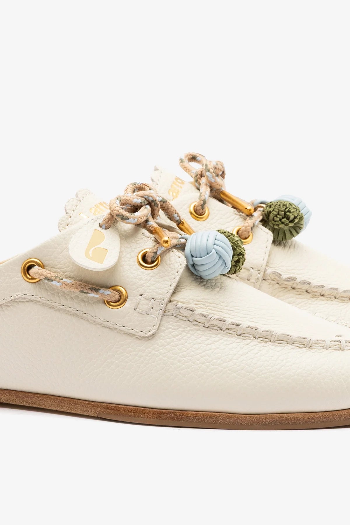 Cyprus Mule Ivory Leather - Larroude