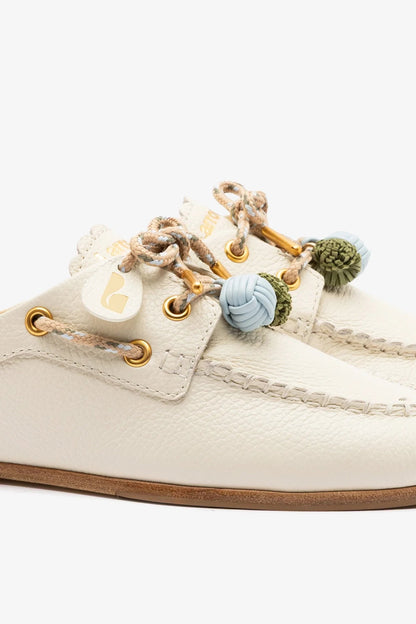 Cyprus Mule Ivory Leather - Larroude