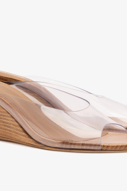 Vivi Wedge Mule In Clear Vinyl - Larroude