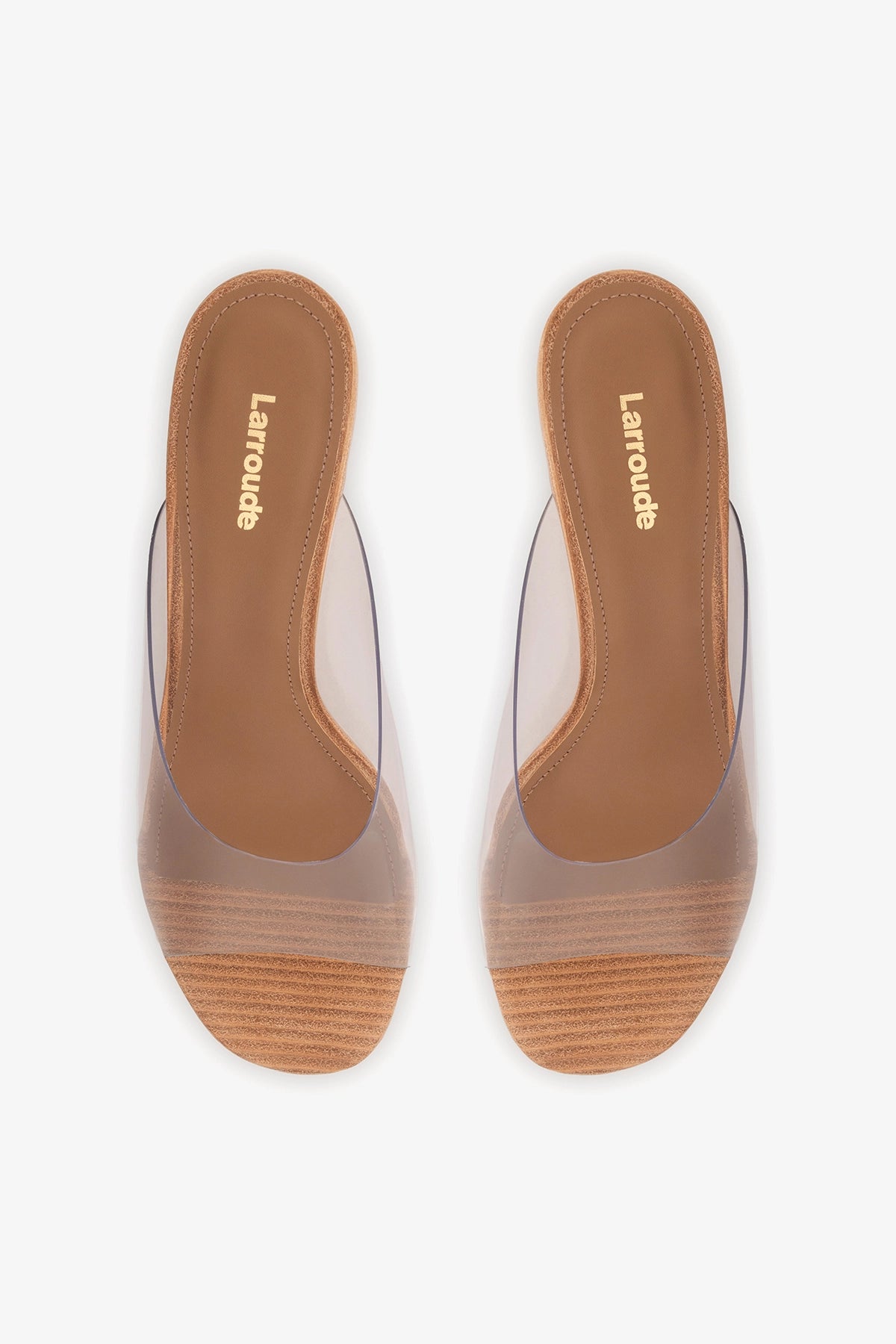 Vivi Wedge Mule In Clear Vinyl - Larroude
