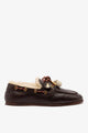 Brown Leather and Natural Shearling