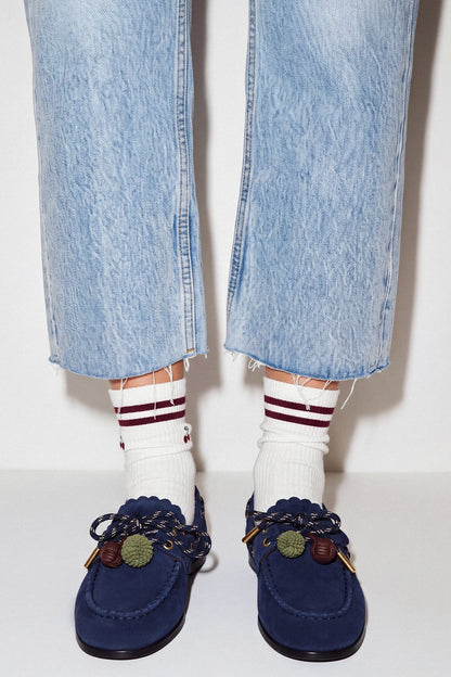 Cyprus Boat Shoe In Navy Suede - Larroude