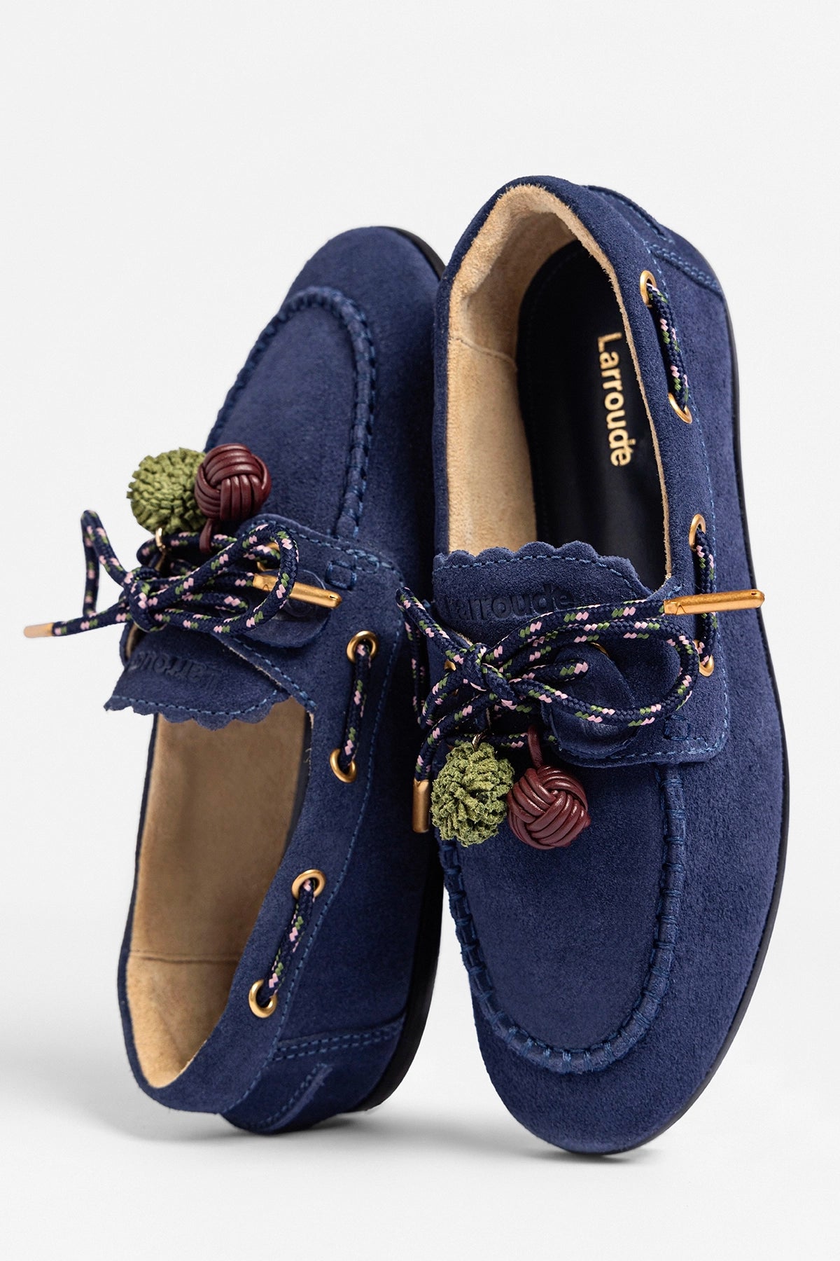 Cyprus Boat Shoe In Navy Suede - Larroude