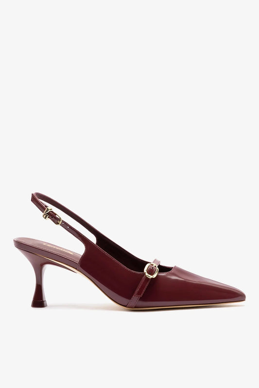 Ines Pump Burgundy Leather - Larroude