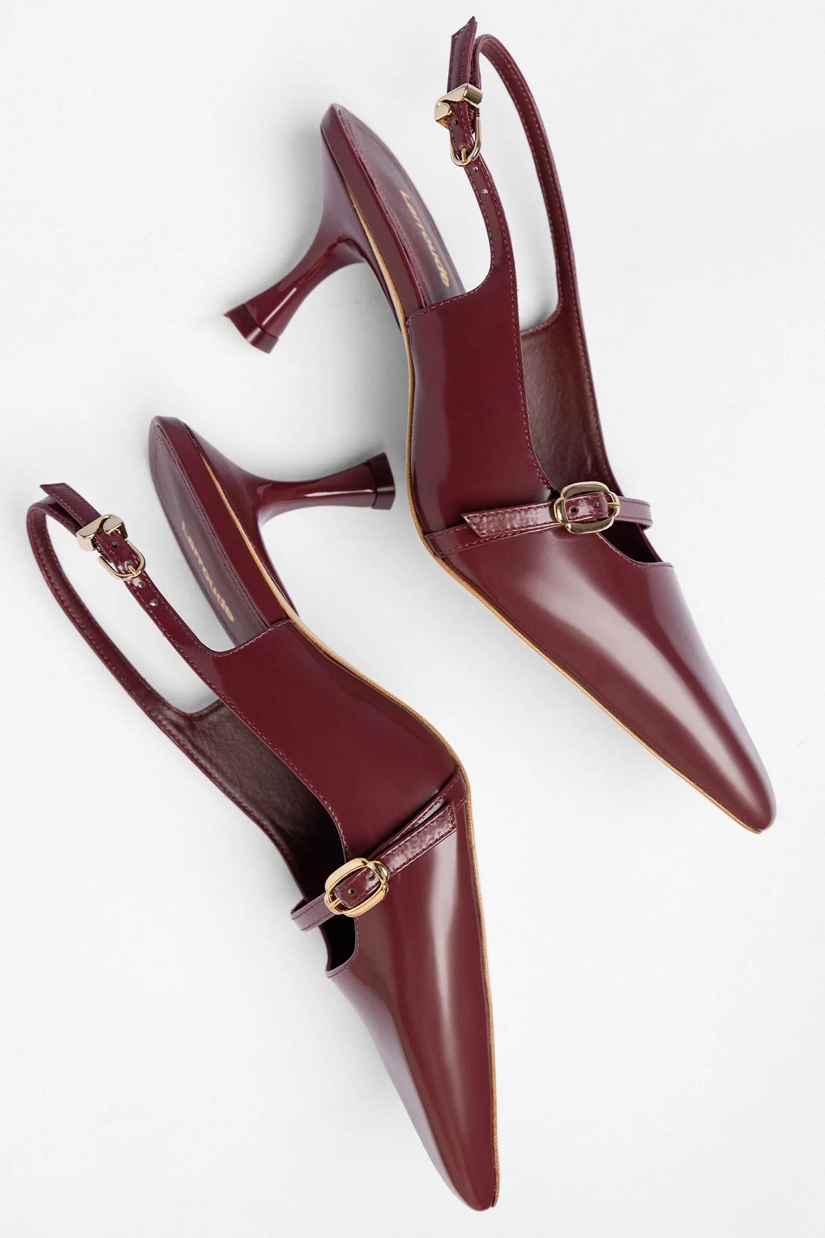 Ines Pump Burgundy Leather - Larroude