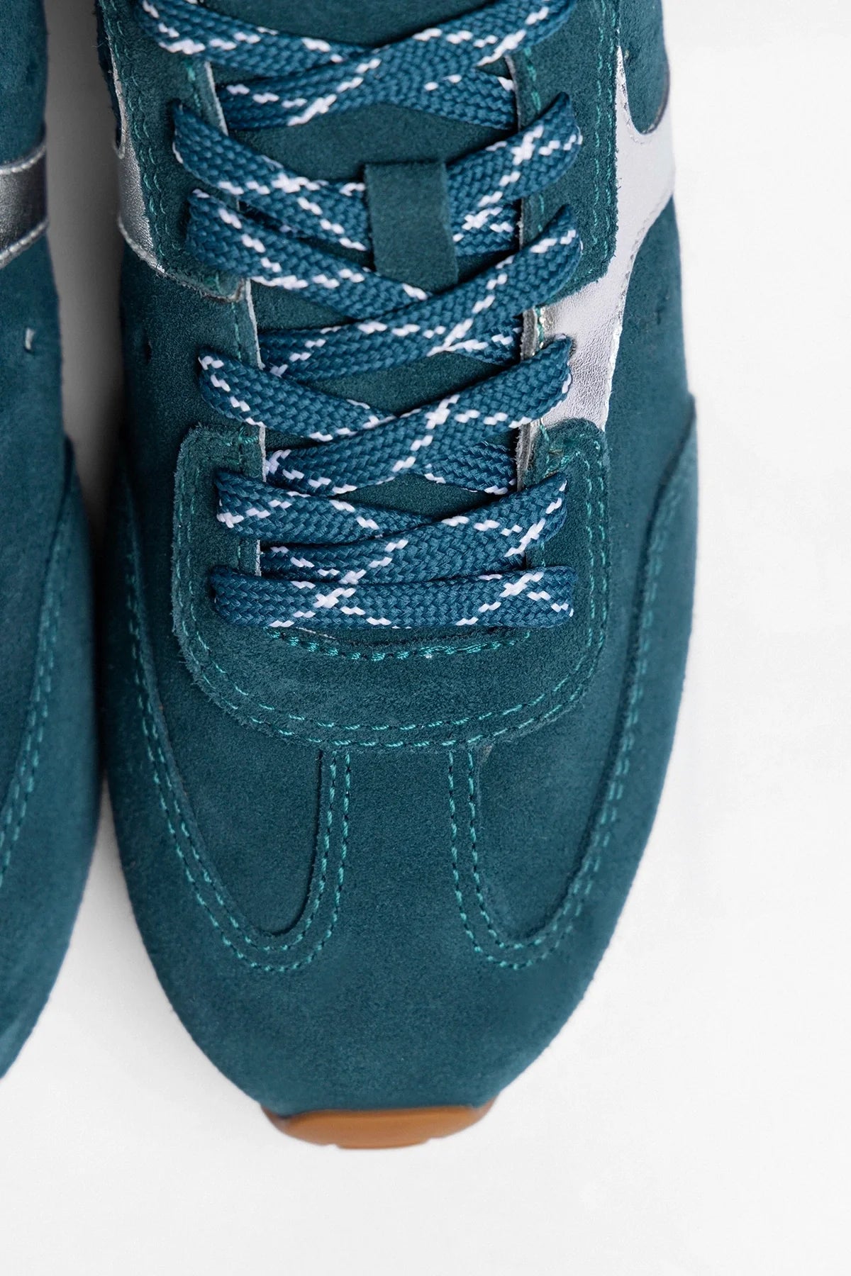 Stella Sneaker Teal Suede - Larroude
