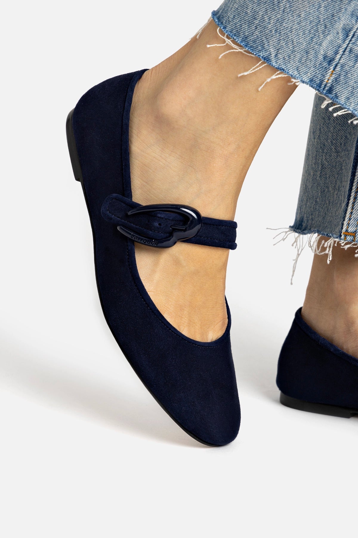 Verona Ballet Flat In Navy Suede - Larroude