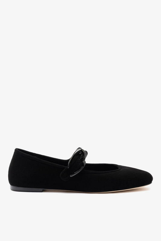 Verona Ballet Flat In Black Suede - Larroude