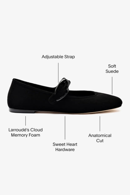 Verona Ballet Flat In Black Suede - Larroude