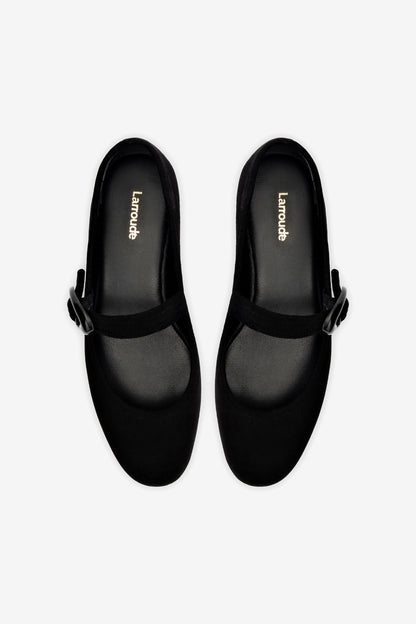 Verona Ballet Flat In Black Suede - Larroude