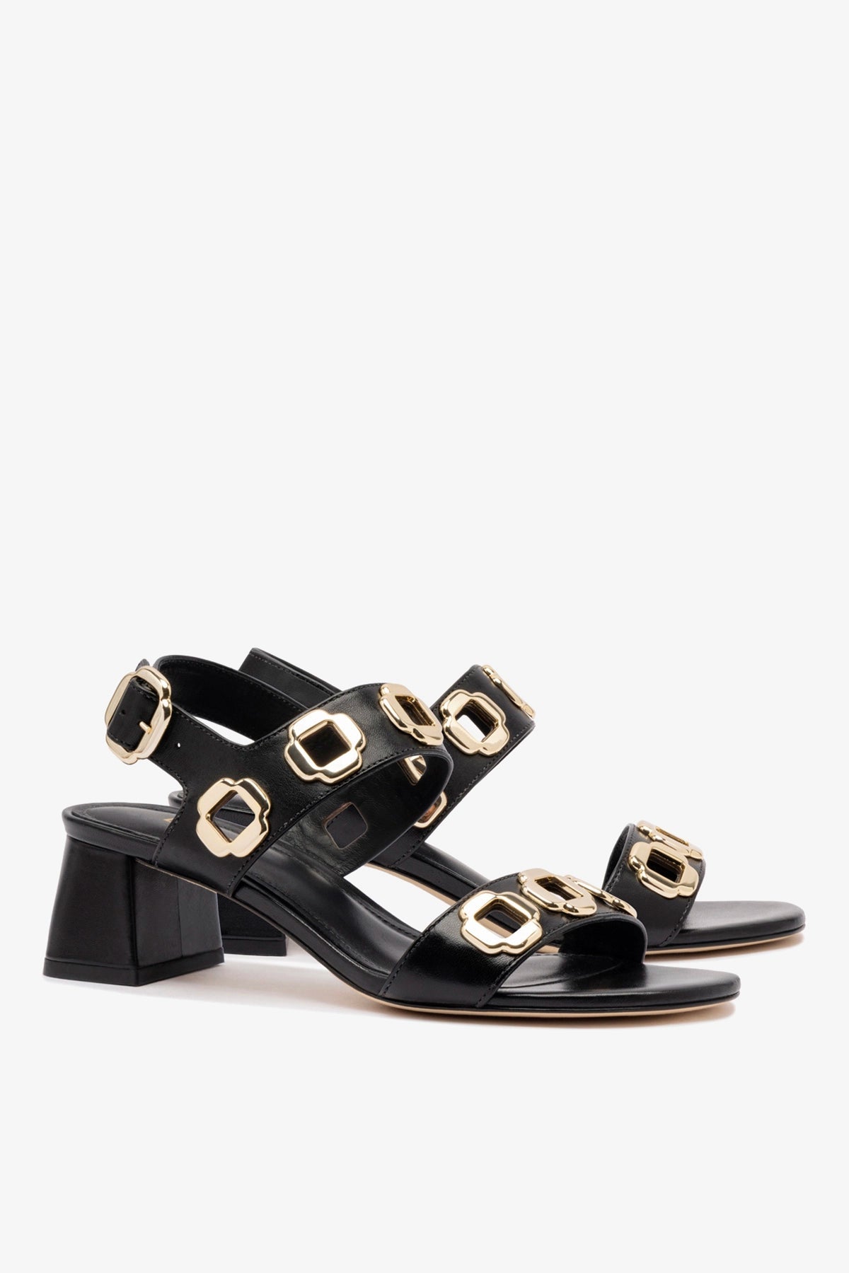 Milan Sandal In Black Leather - Larroude