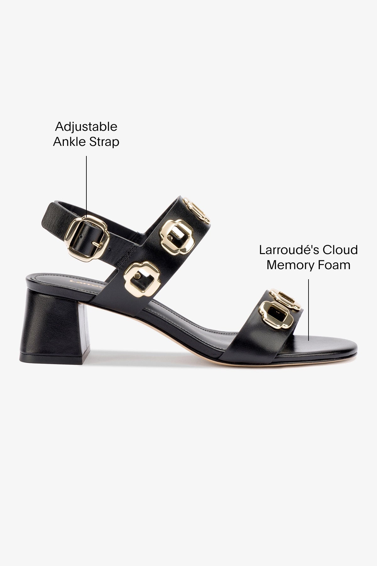 Milan Sandal In Black Leather - Larroude
