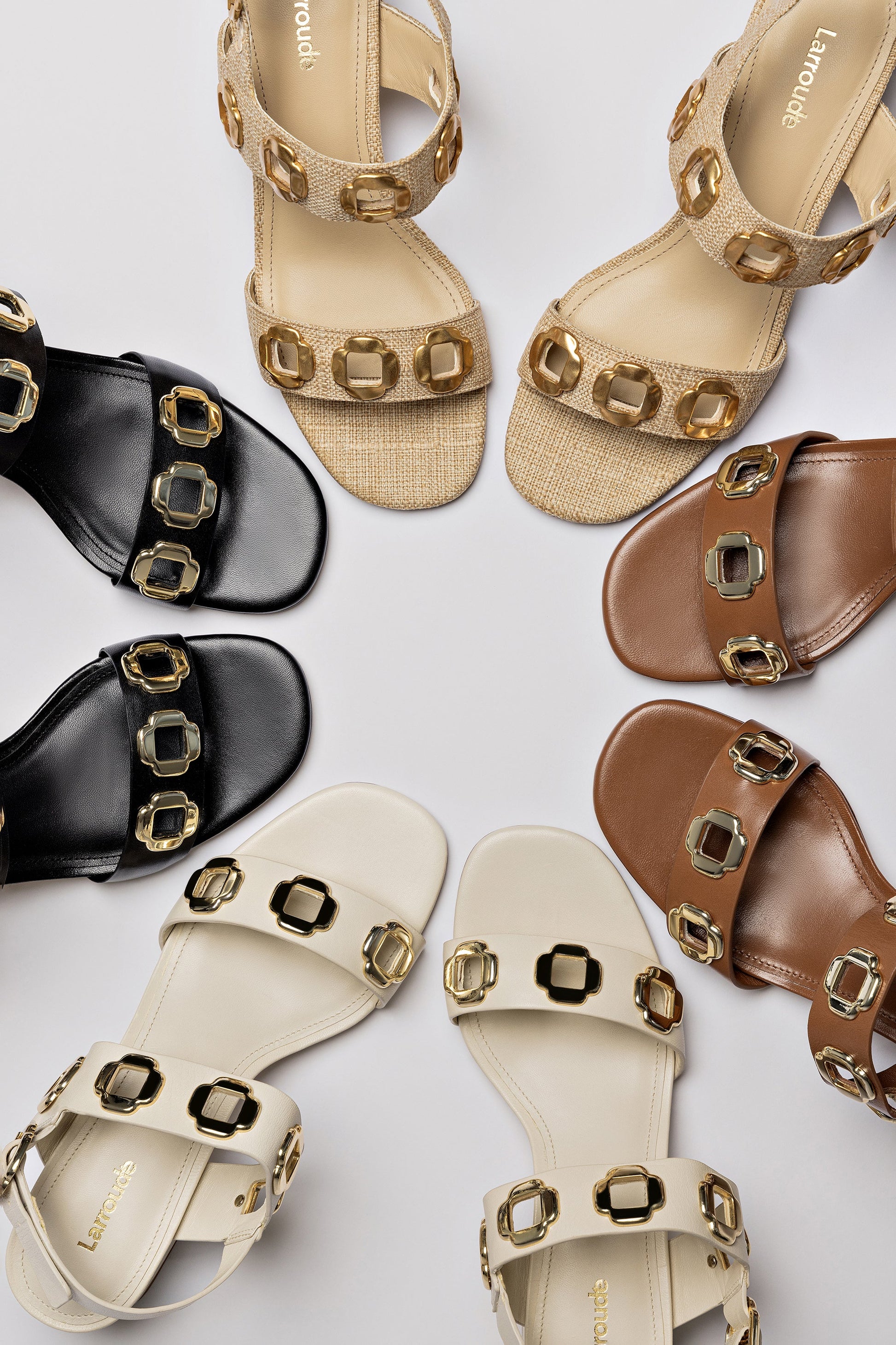Milan Sandal In Black Leather - Larroude