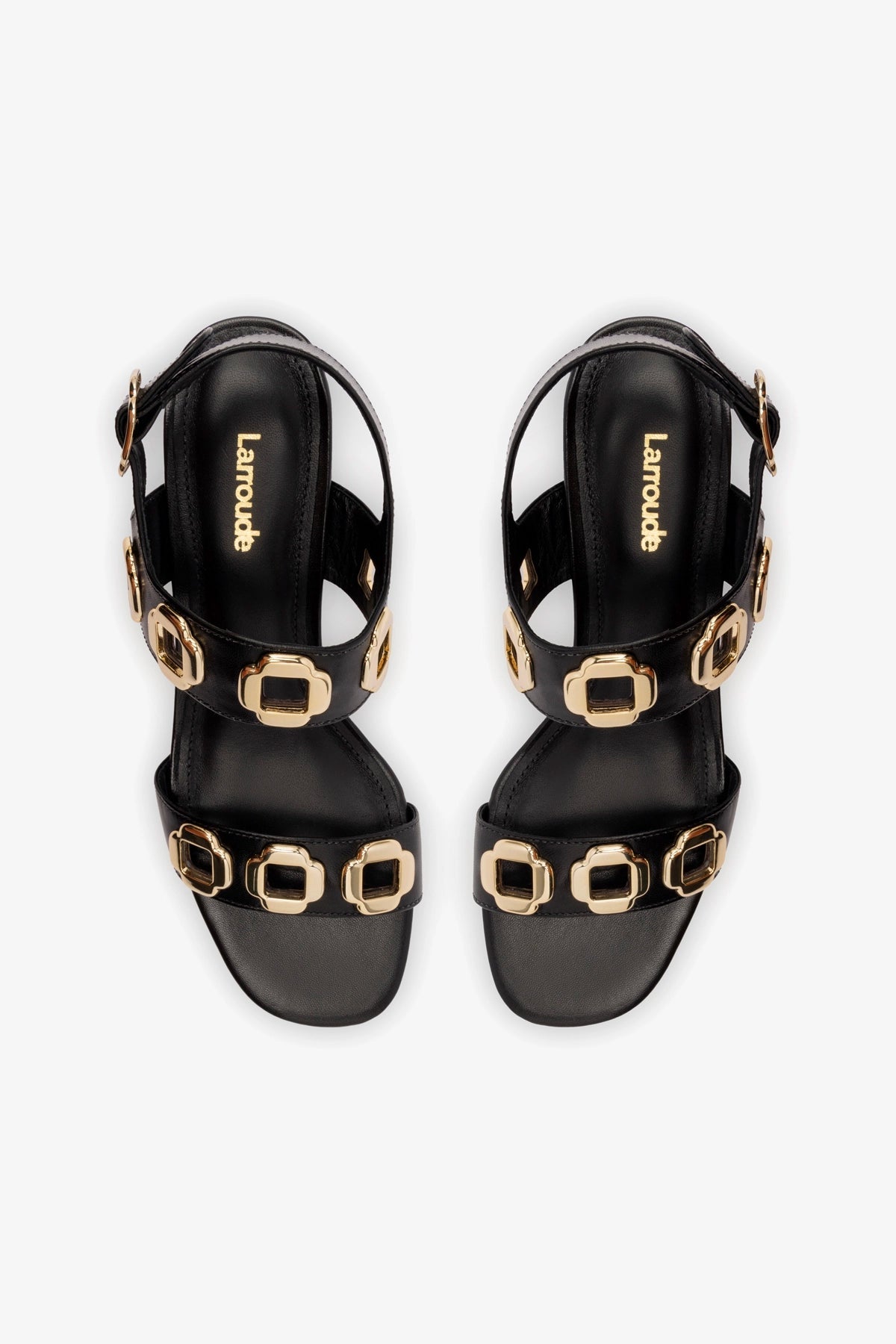 Milan Sandal In Black Leather - Larroude