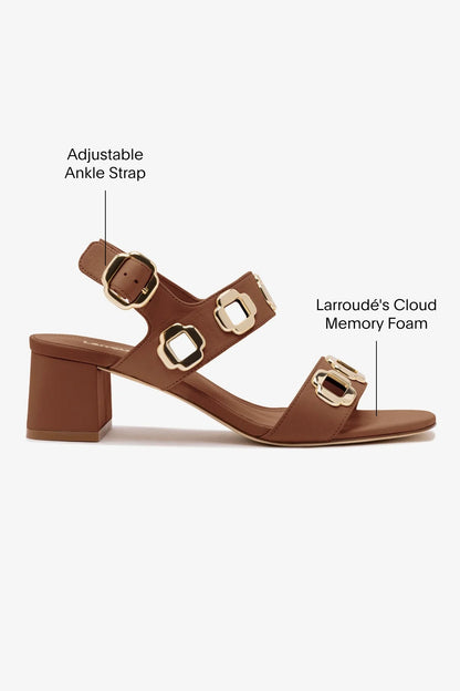 Milan Sandal In Caramel Leather - Larroude