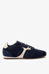 Navy Suede and Ivory Leather