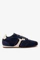 Navy Suede and Ivory Leather