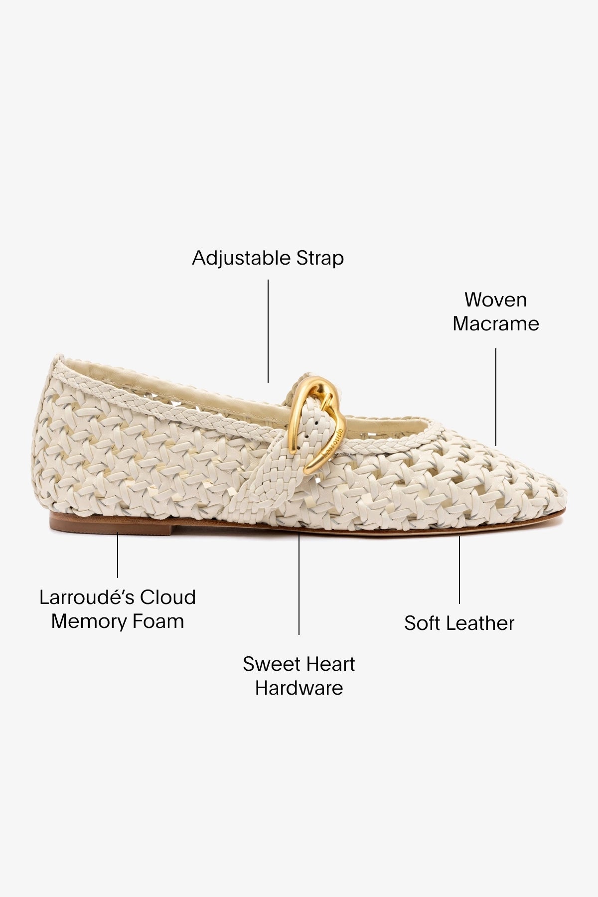 Verona New Macrame In Ivory Leather - Larroude