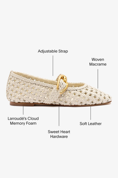 Verona New Macrame In Ivory Leather - Larroude