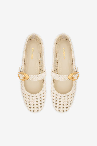 Verona New Macrame In Ivory Leather - Larroude