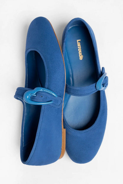 Verona Ballet Flat Blue Suede - Larroude