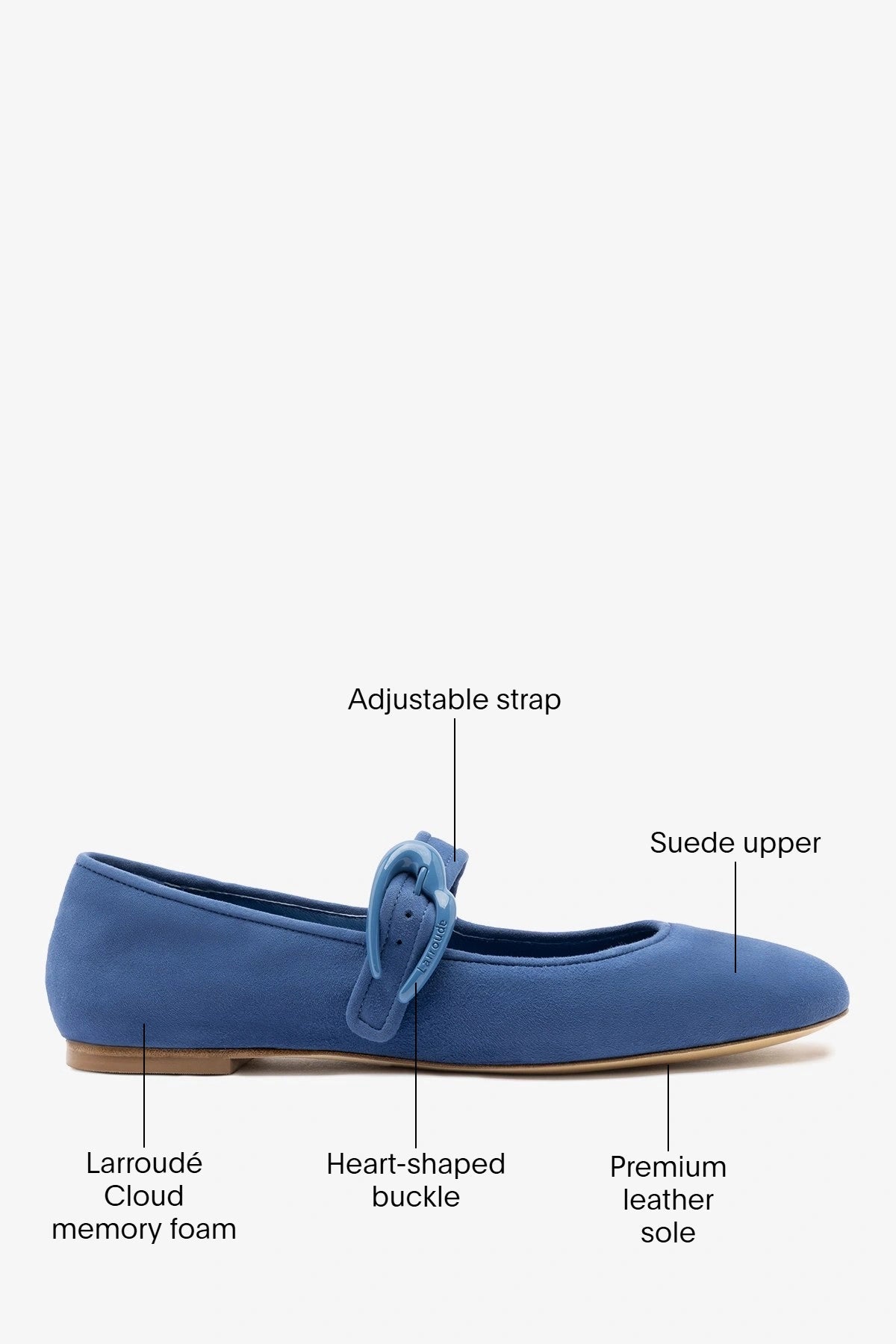 Verona Ballet Flat Blue Suede - Larroude