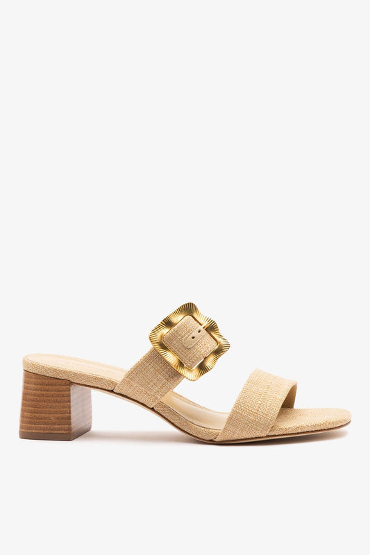Maria Sandal Beige Raffia - Larroude