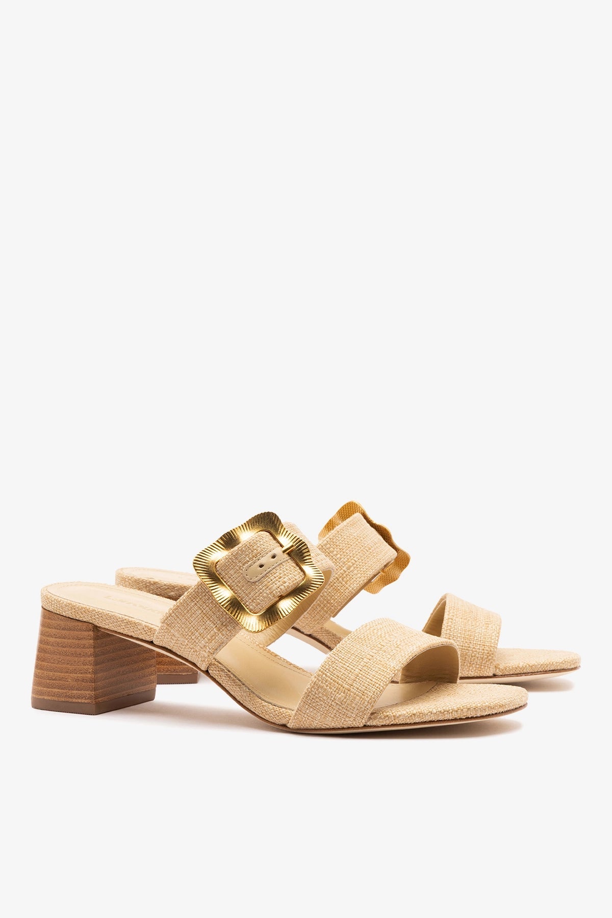 Maria Sandal Beige Raffia - Larroude