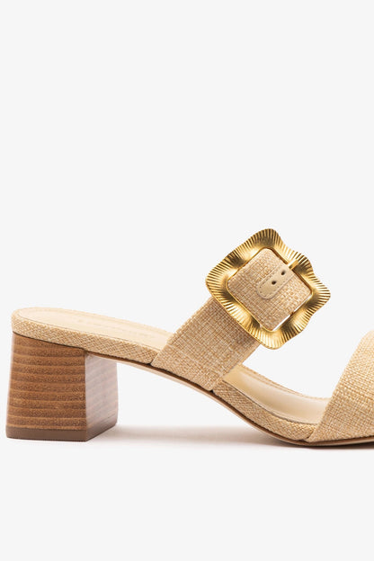 Maria Sandal Beige Raffia - Larroude