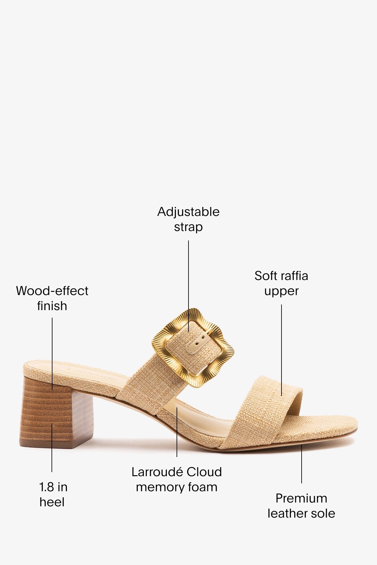 Maria Sandal Beige Raffia - Larroude