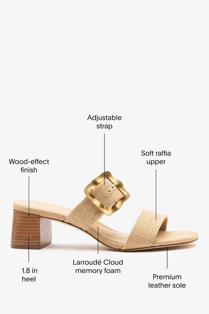 Maria Sandal Beige Raffia - Larroude