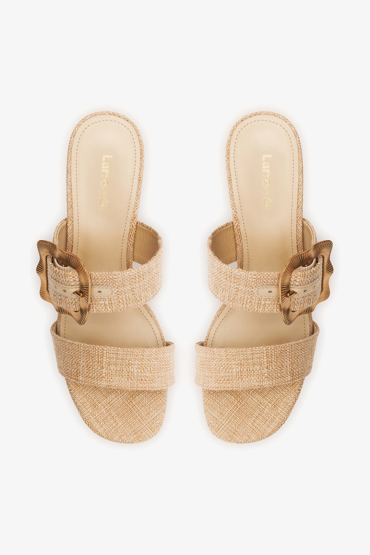 Maria Sandal Beige Raffia - Larroude