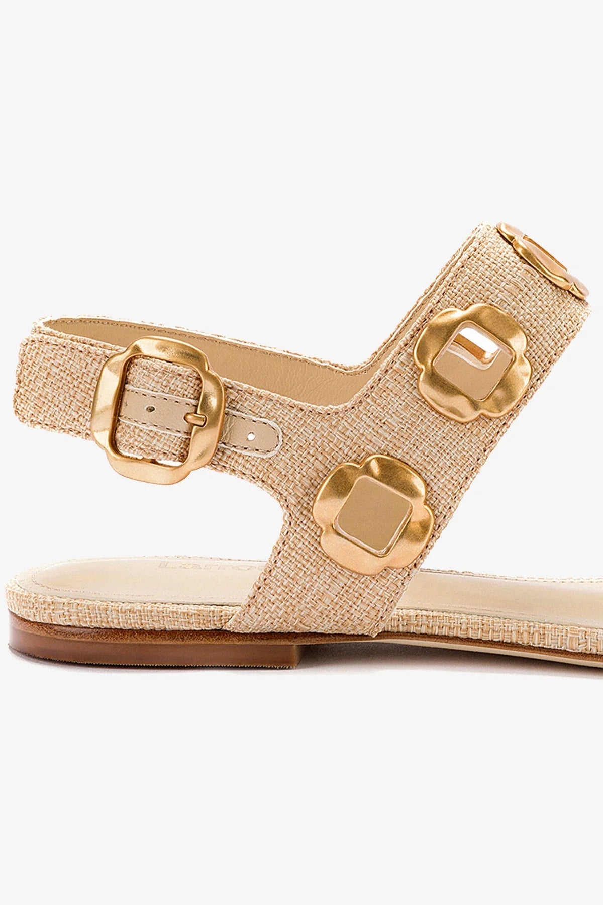 Milan Flat Sandal In Beige Raffia - Larroude