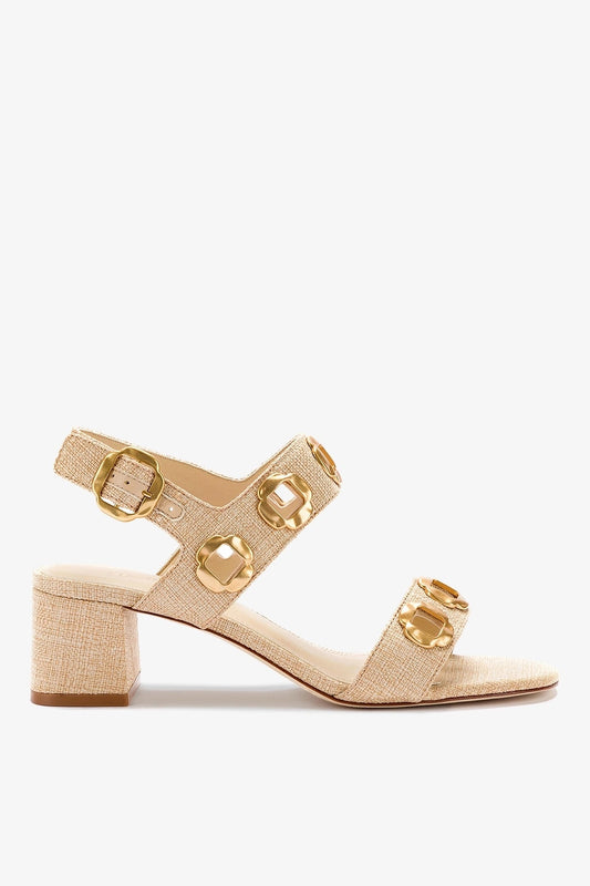 Milan Sandal In Beige Raffia - Larroude