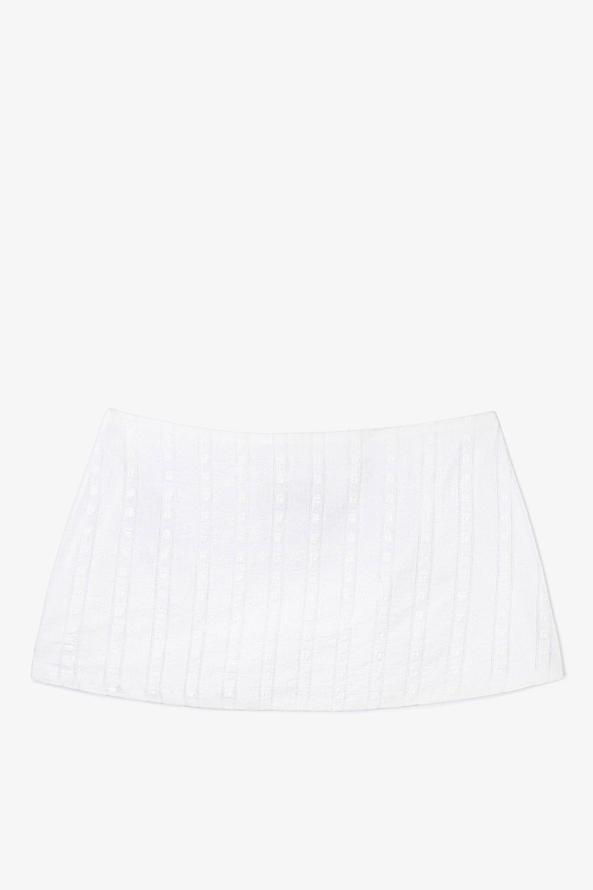 Ava Mini Skirt Striped White Cotton - Larroude