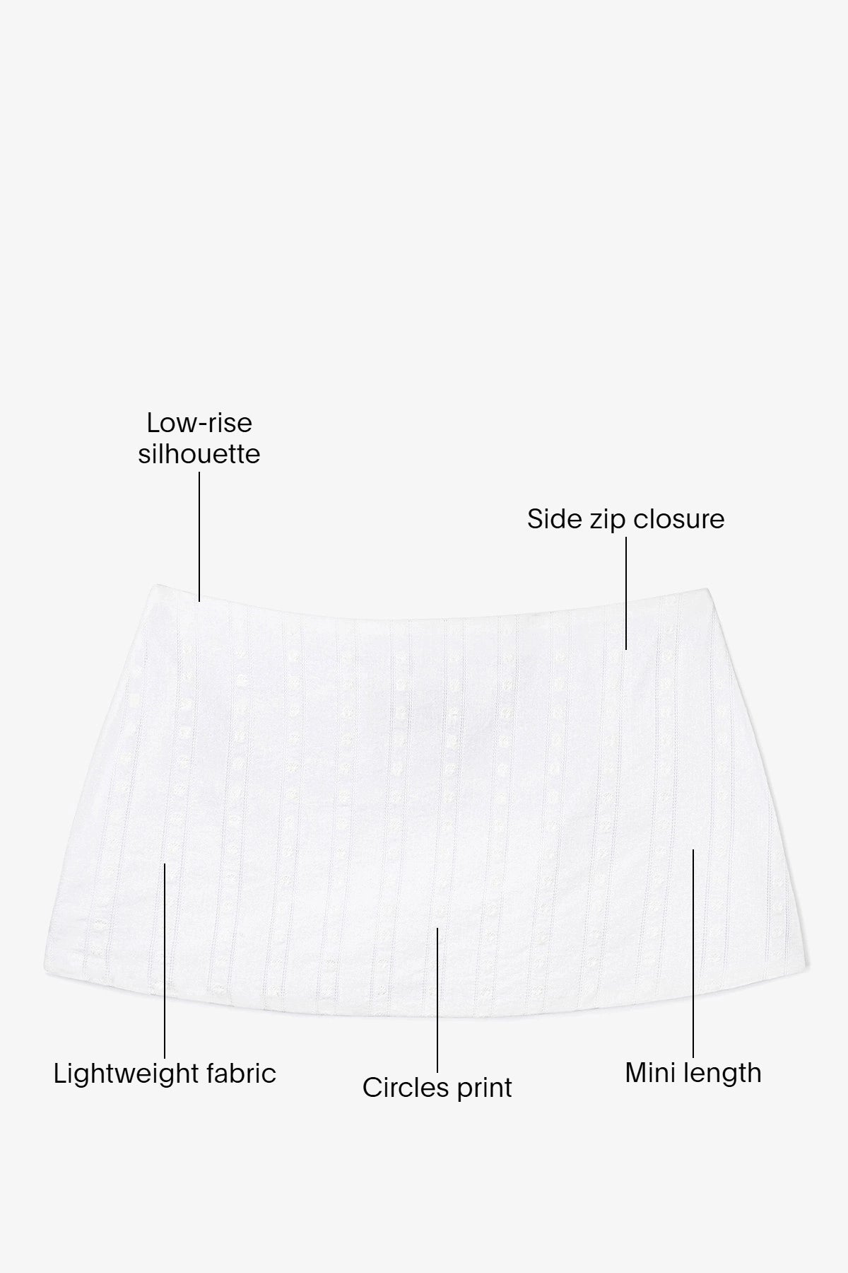 Ava Mini Skirt Striped White Cotton - Larroude