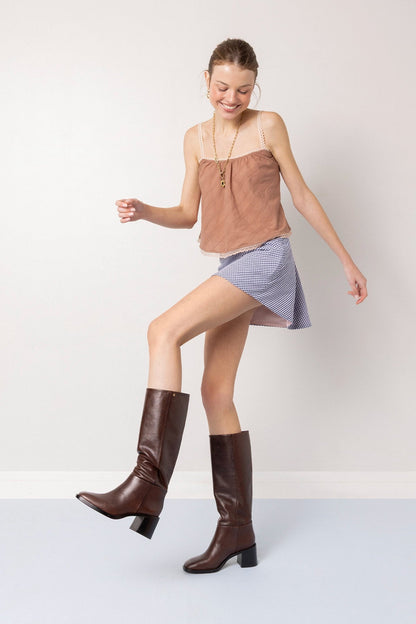 The Perfect Tank Top Mocha Striped Cotton - Larroude