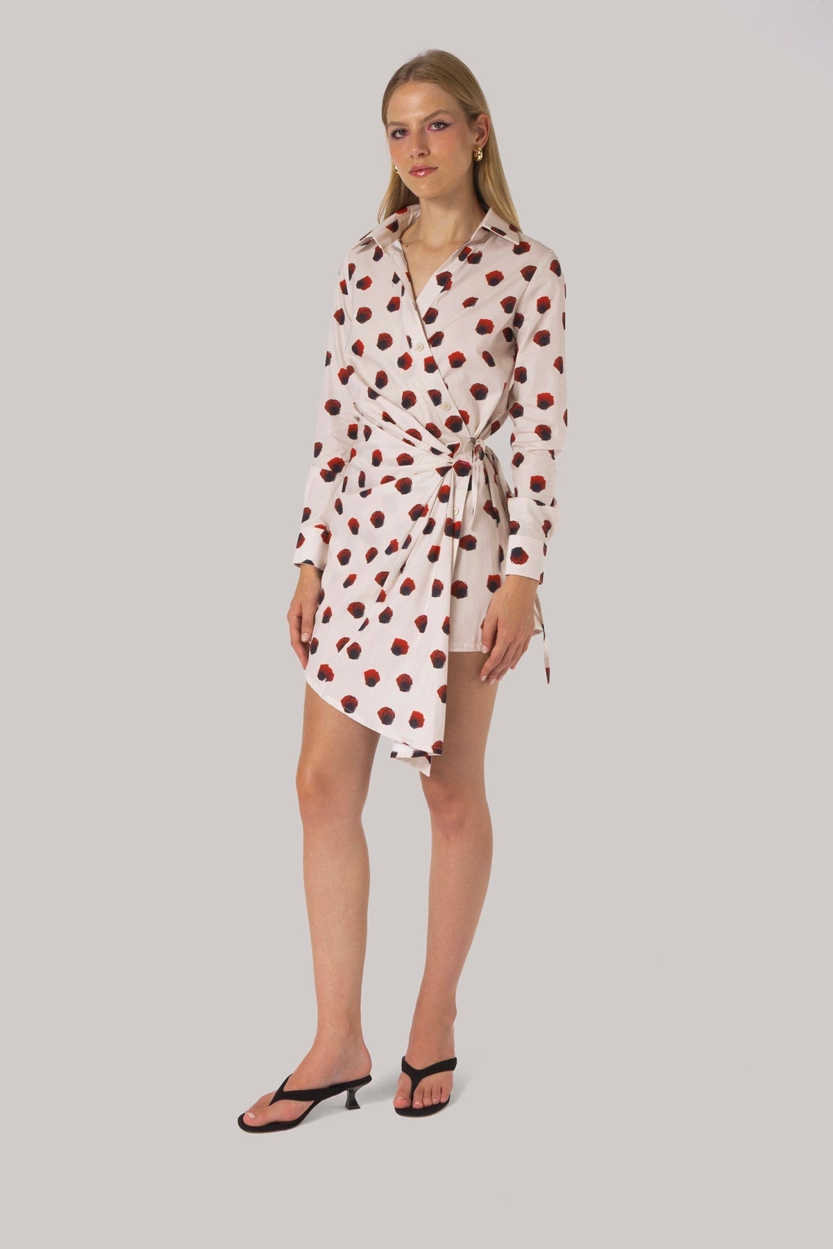 Sashi Wrap Dress White Floral Cotton - Larroude