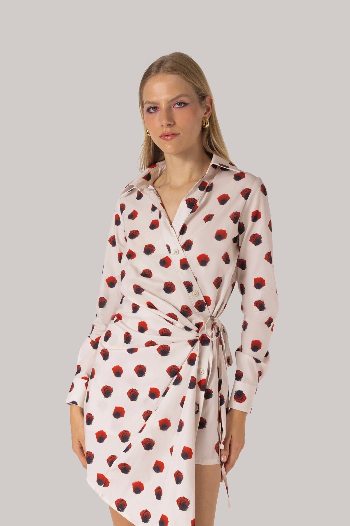 Sashi Wrap Dress White Floral Cotton - Larroude