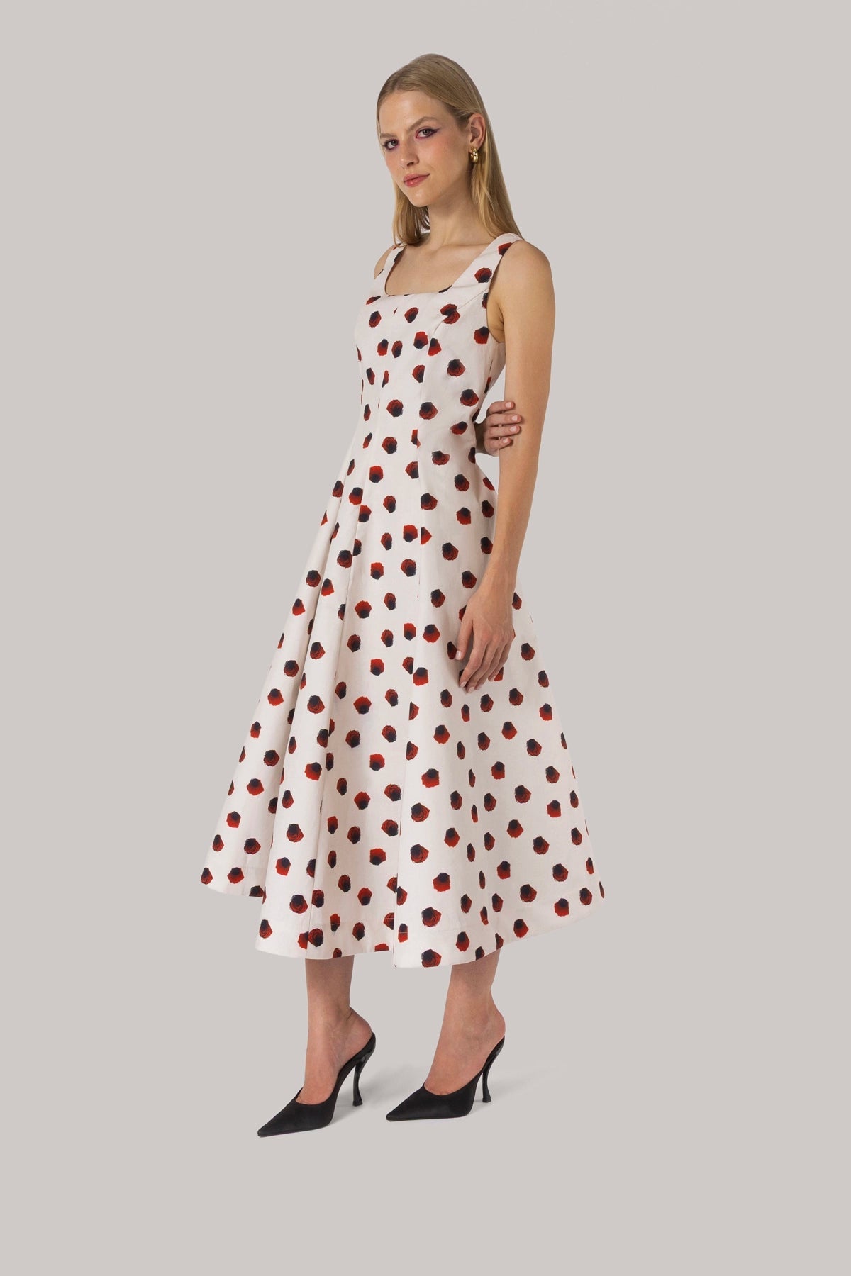 Sophia Dress White Floral Cotton - Larroude
