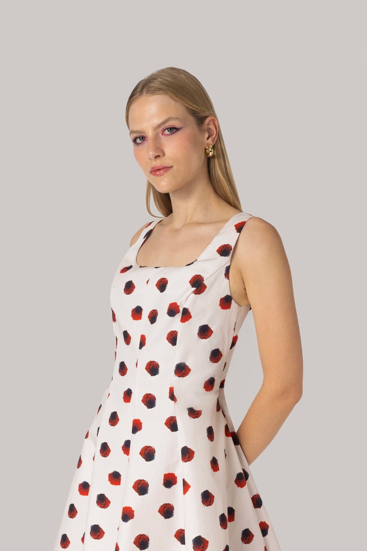Sophia Dress White Floral Cotton - Larroude