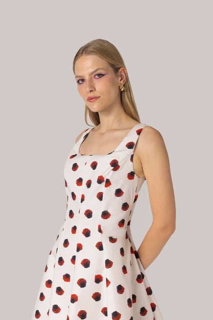 Sophia Dress White Floral Cotton - Larroude