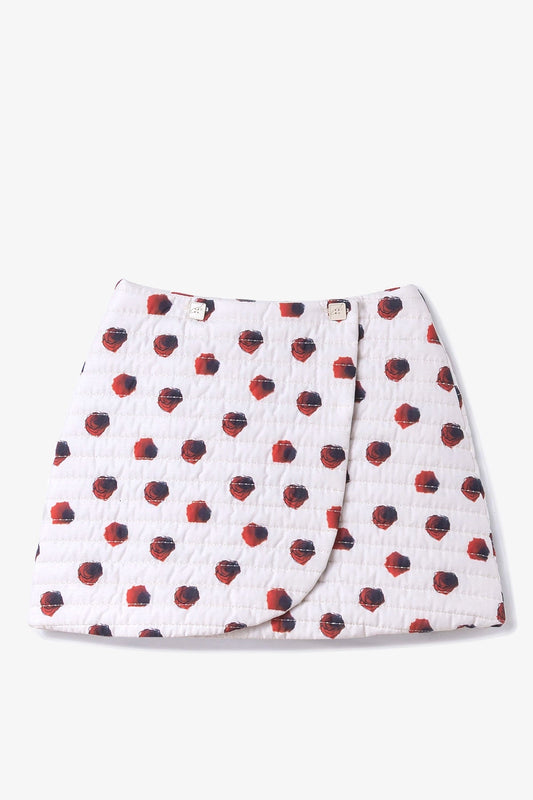 Marina Mini Skirt White Floral Cotton - Larroude