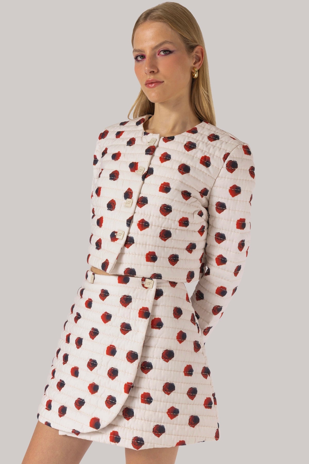 Marina Mini Skirt White Floral Cotton - Larroude