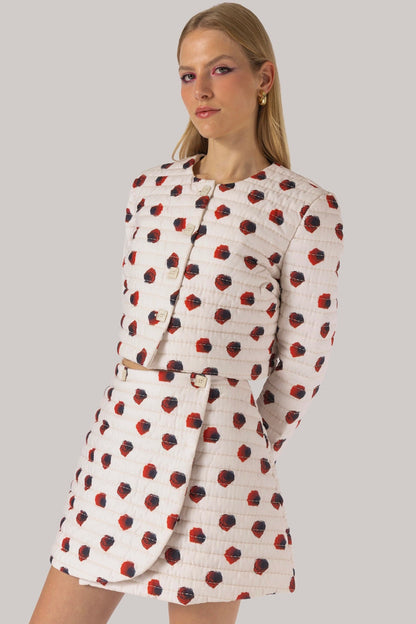 Marina Mini Skirt White Floral Cotton - Larroude