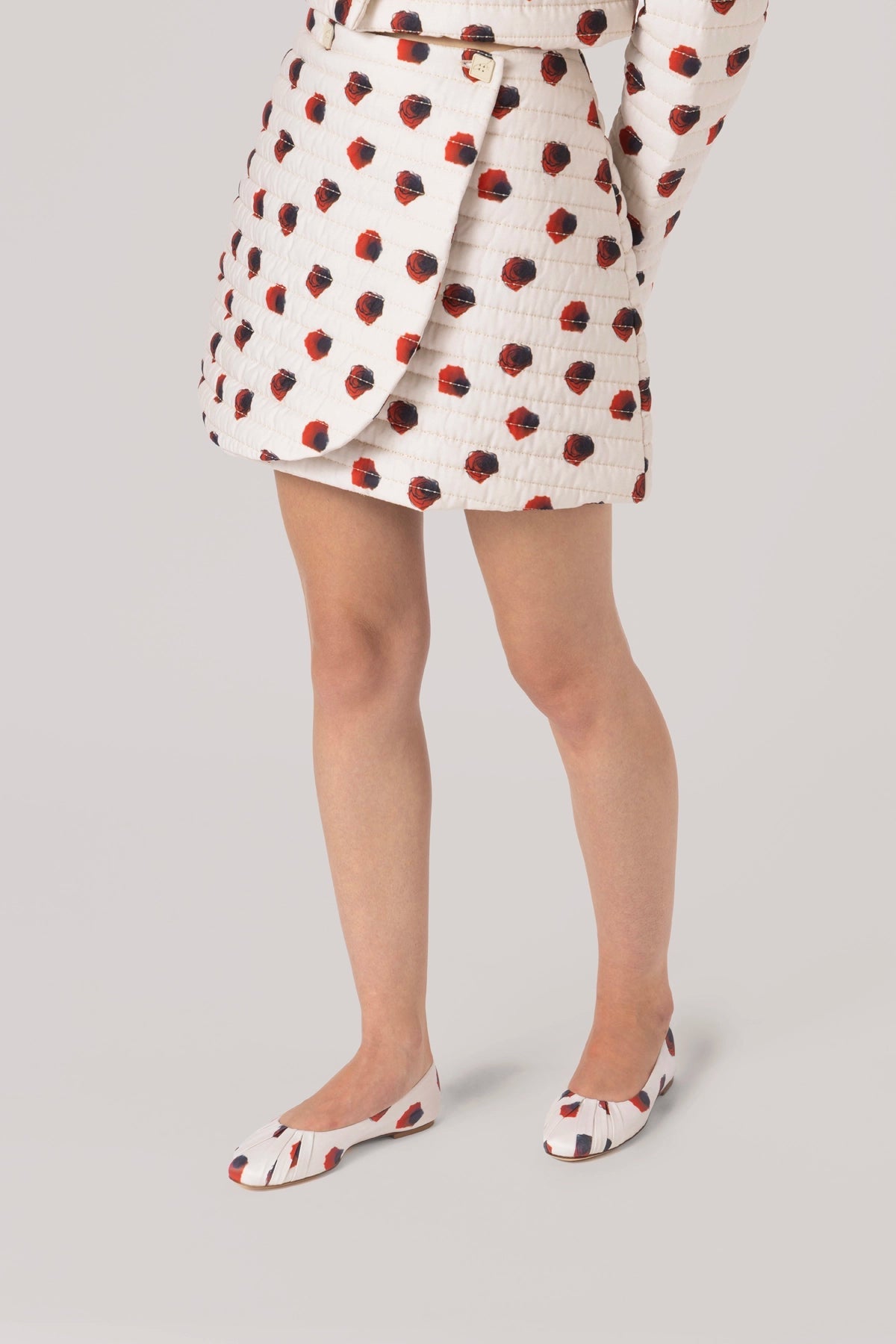 Marina Mini Skirt White Floral Cotton - Larroude