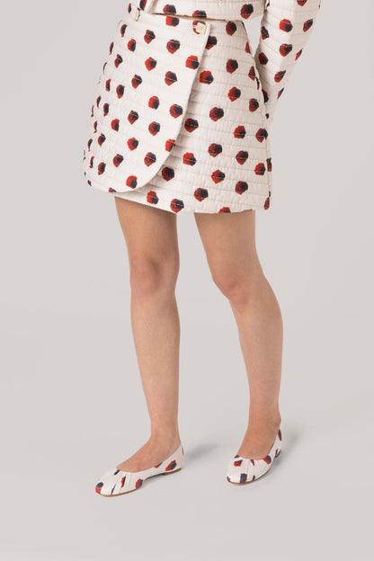 Marina Mini Skirt White Floral Cotton - Larroude