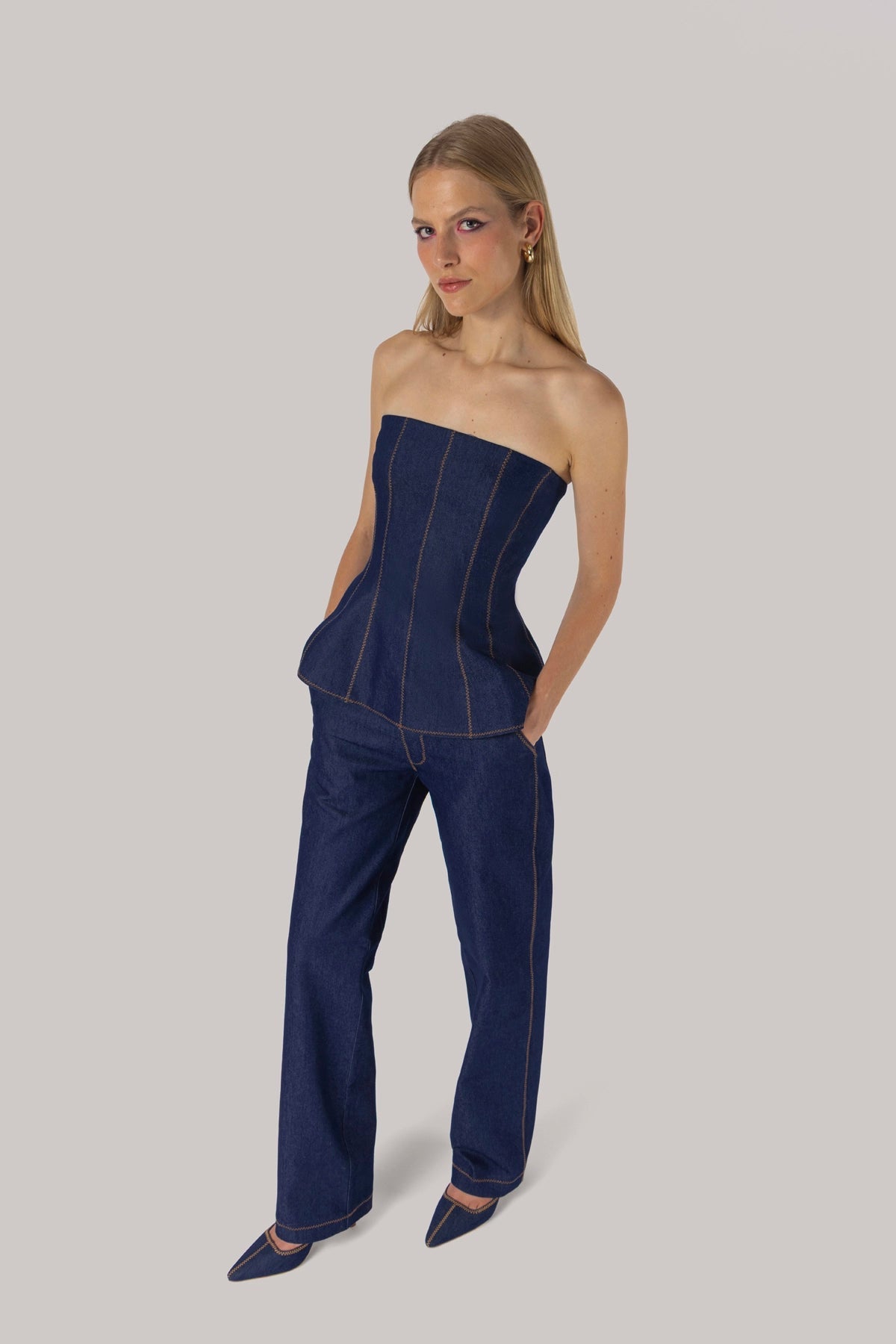 Claire Bustier Blue Denim - Larroude