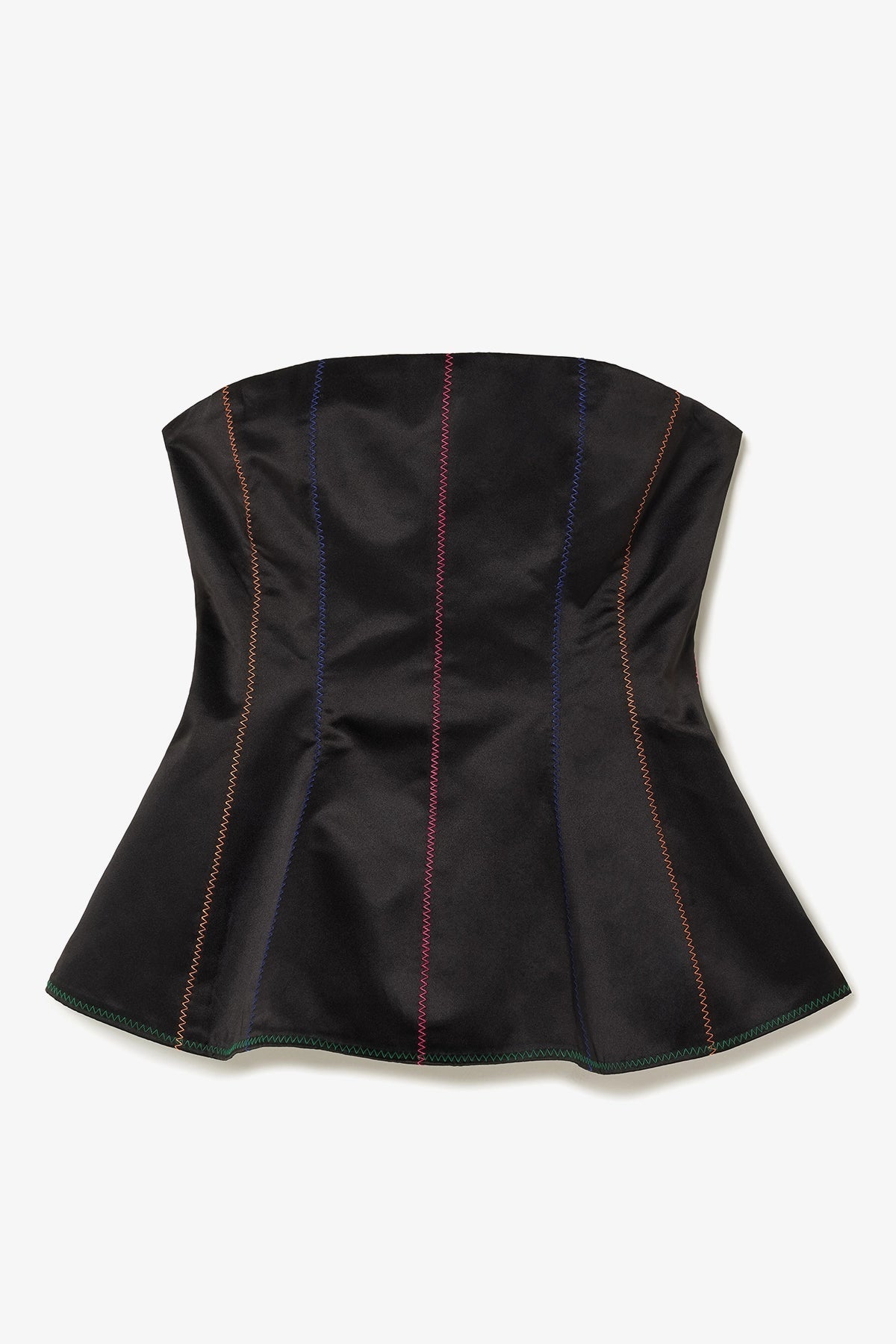 Claire Bustier Top In Black Satin - Larroude